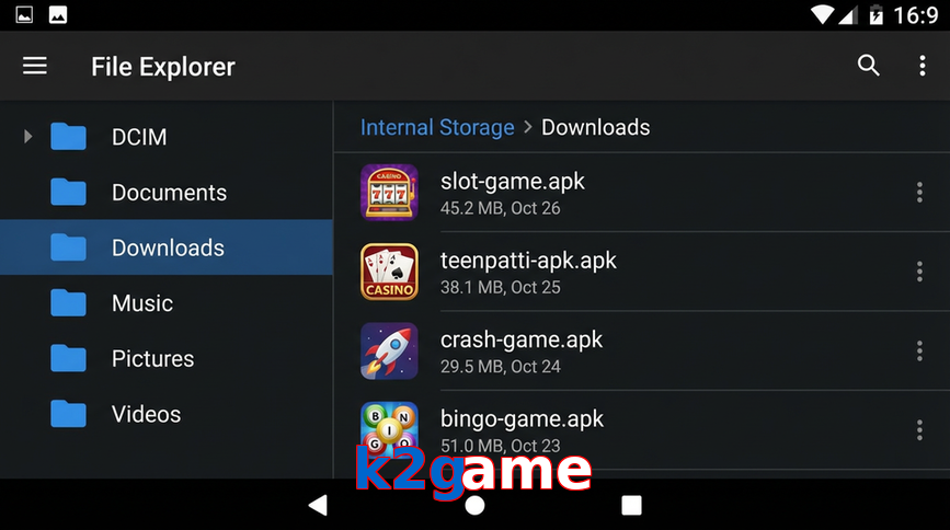 Main screen of K2game gameapk page for PK players