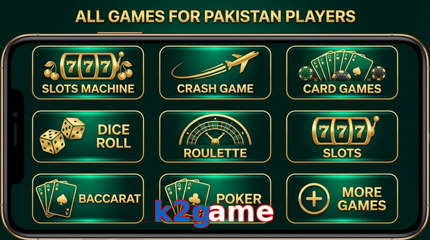 Main screen of K2game games page for PK players